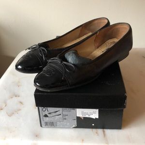 Black Patent Chanel “CC” Flats Sz. 39 w. Box